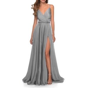 La Femme Platinum Ball Gown